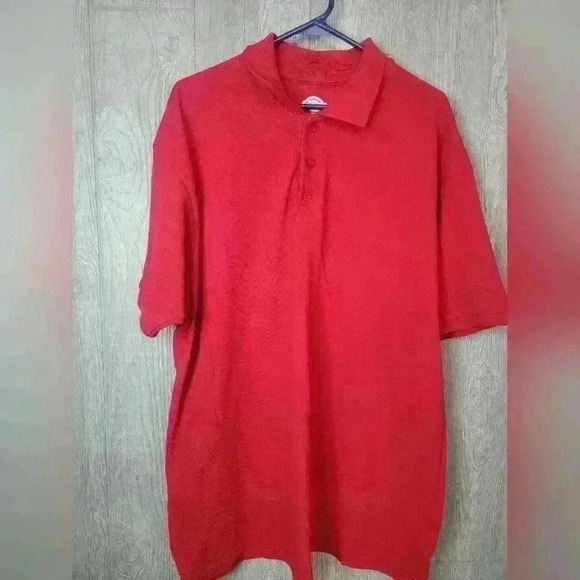 Dickies red collard 3 button down short sleeve shirt. Size XL - Picture 1 of 5